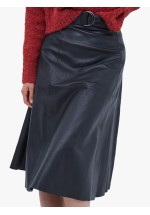 French Connection Arlan Leather Midi Skirt (Black)